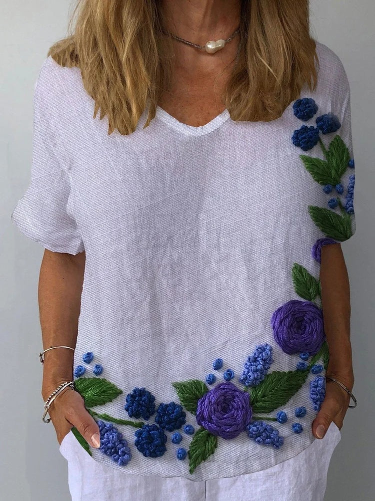 FINJA – Kurzarm-Top mit Libellenprint