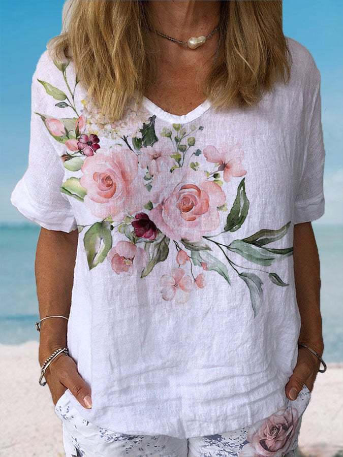 FINJA – Kurzarm-Top mit Libellenprint