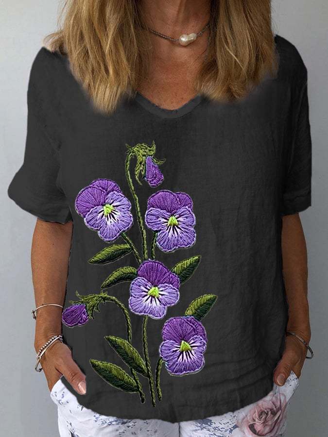 FINJA – Kurzarm-Top mit Libellenprint