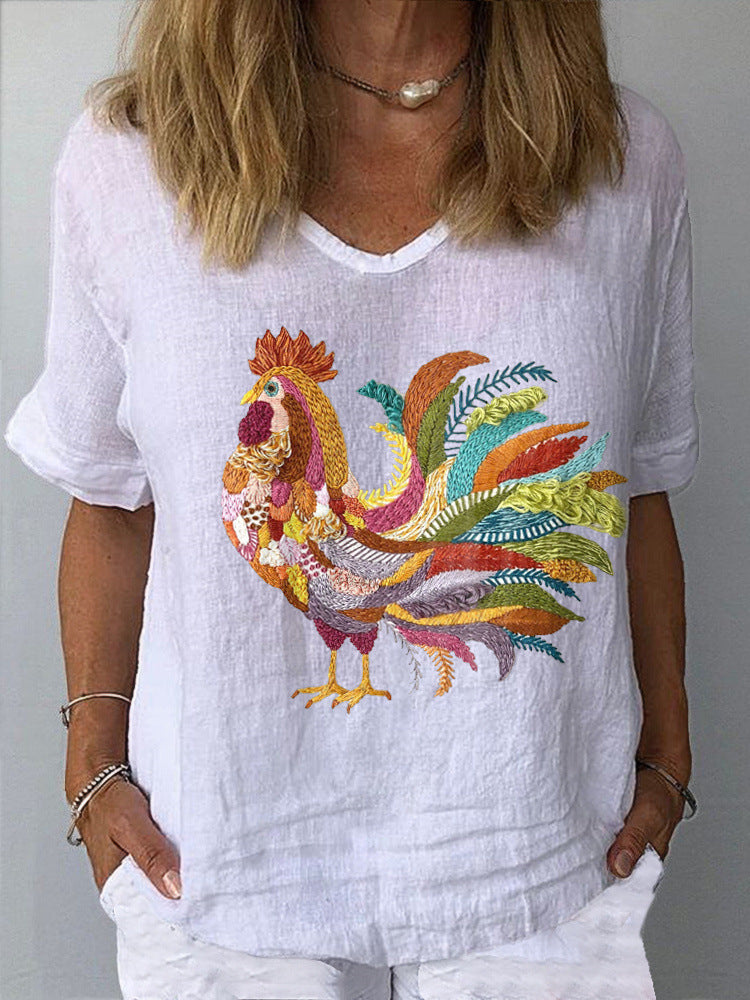 FINJA – Kurzarm-Top mit Libellenprint