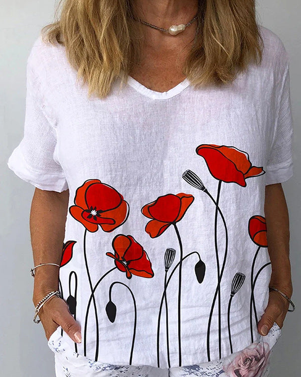 FINJA – Kurzarm-Top mit Libellenprint